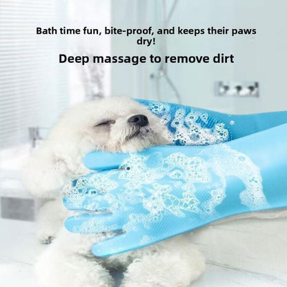 Pet Bath Grooming Gloves - Gentle Massage Brush - Barkello.com