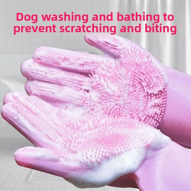 Pet Bath Grooming Gloves - Gentle Massage Brush - Barkello.com