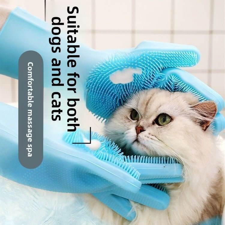 Pet Bath Grooming Gloves - Gentle Massage Brush - Barkello.com
